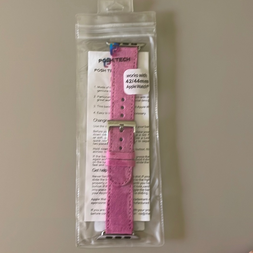 🆕 Posh Tech | Pink Linen Genuine Leather Watch Band